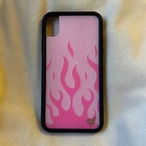 pink flame wildflower phone case